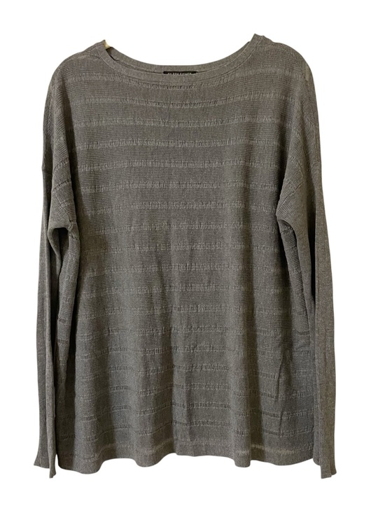 Eileen Fisher Sweaters - Eileen Fisher Textured Long-Sleeve Sweater Gray XS Stretch Italian Yarn